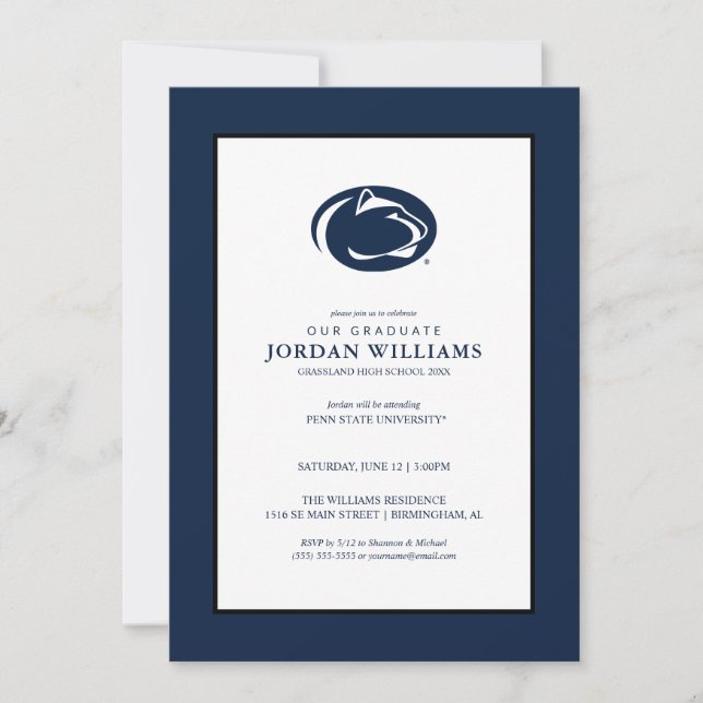 Penn State University Nittany Lions Announcement (Front)