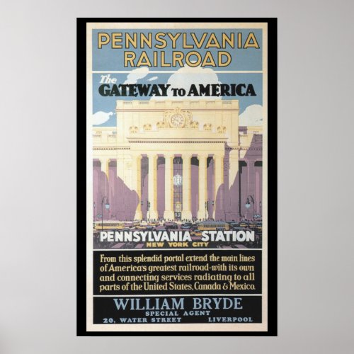 Penn StationGateway To America 1929 Poster Prints