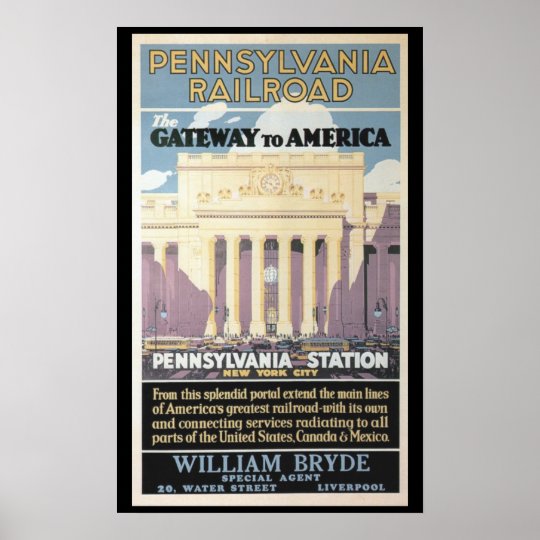 Penn Station,Gateway To America 1929 Poster Prints | Zazzle.com