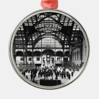 Penn Station New York City Vintage Railroad Metal Ornament by scenesfromthepast at Zazzle