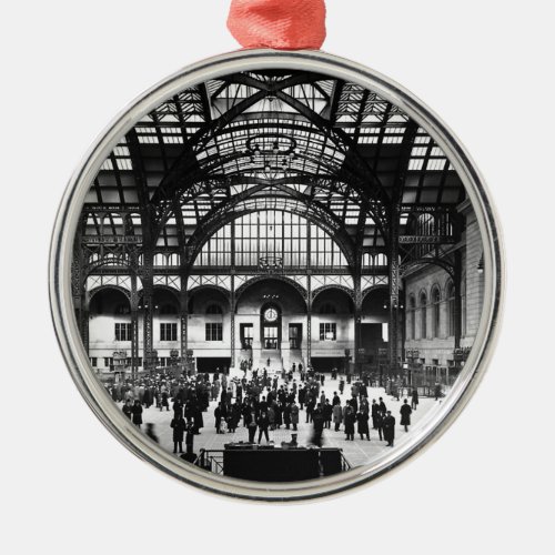 Penn Station New York City Vintage Railroad Metal Ornament