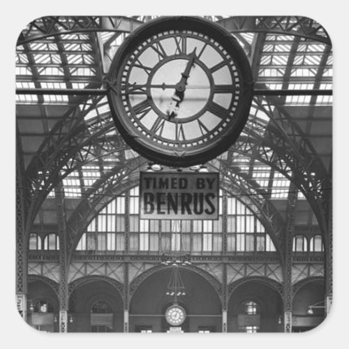 Penn Station New York Magic Lantern Slide Vintage Square Sticker