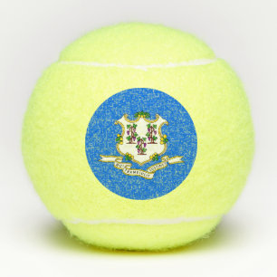 Penn tennis ball with flag of Connecticut, USA