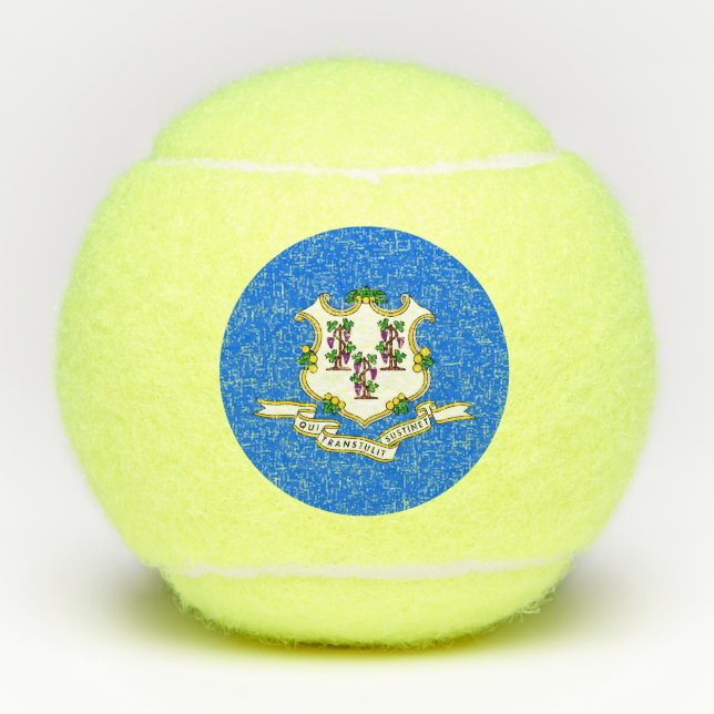 Penn tennis ball with flag of Connecticut, USA (Front)