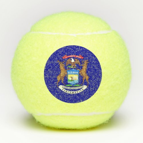 Penn tennis ball with flag of Michigan USA