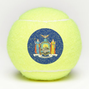 Penn tennis ball with flag of New York, USA