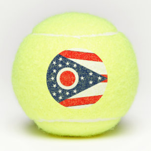 Penn tennis ball with flag of Ohio State, USA