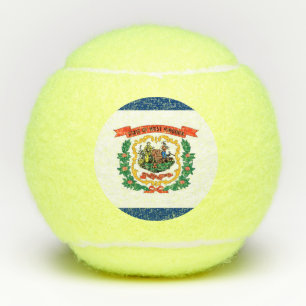 Penn tennis ball with flag of West Virginia, USA