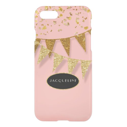Pennant Banner Confetti Glitter Glitz Sparkle Name iPhone SE87 Case