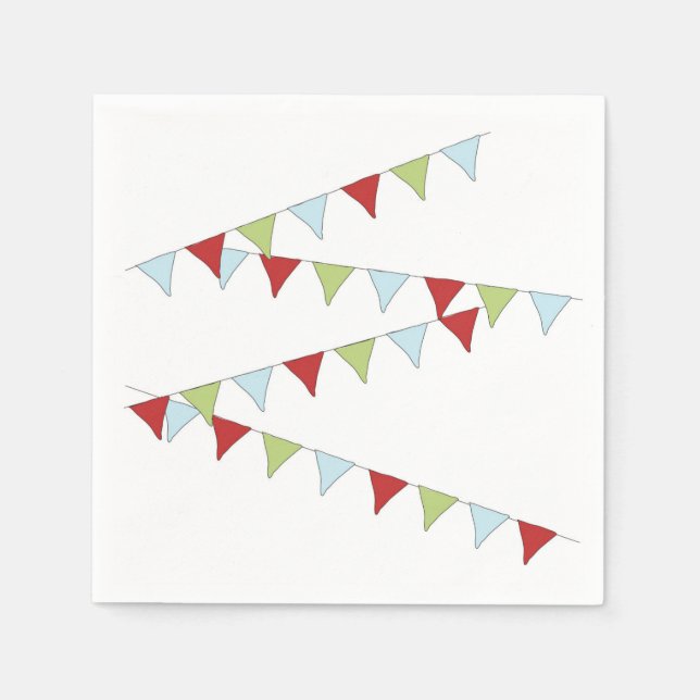 Pennant Banner Paper Napkins (Front)