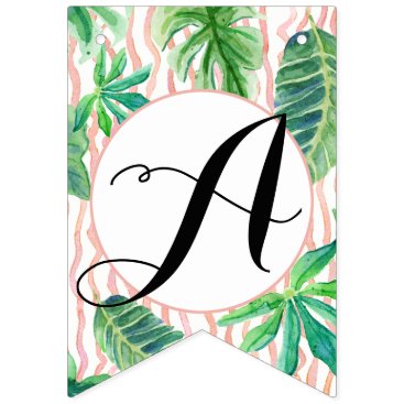 Pennant Bunting Bridal Shower Flamingo Leaf Stripe Bunting Flags Pennant Bunting Bridal Shower Flamingo Leaf Stripe Bunting Flags
