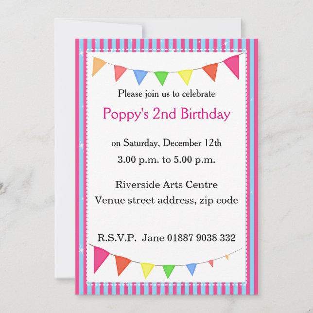Pennant Party Invitation (Front)