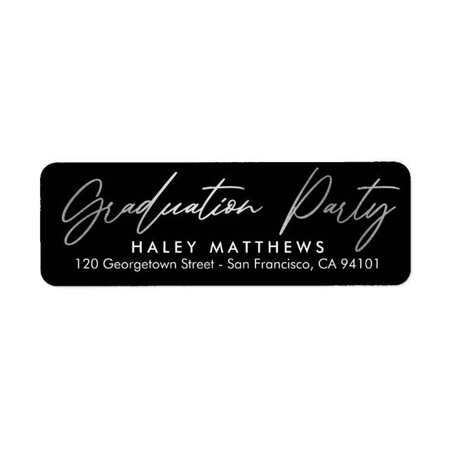 Penned Party EDITABLE COLOR Graduation Address Label (Front)