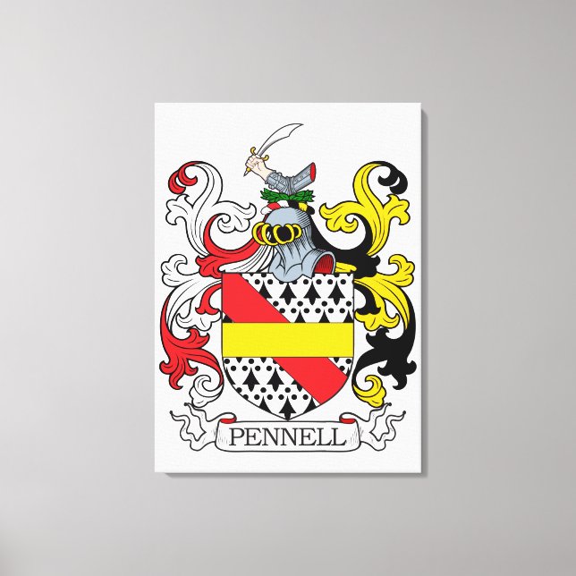 Pennell Family Crest Canvas Print (Front)