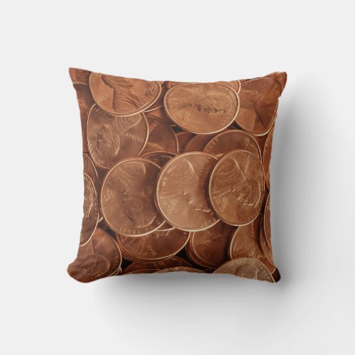 Pennies Pattern Throw Pillow