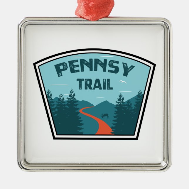 Pennsy Trail Indianapolis Metal Ornament (Front)