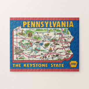 Pennsylvania 11x14 Map Jigsaw Puzzle