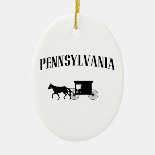 Pennsylvania Amish Carriage Ceramic Ornament