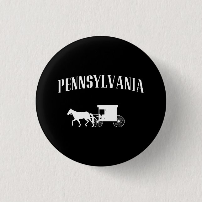Pennsylvania Amish Carriage Pinback Button (Front)