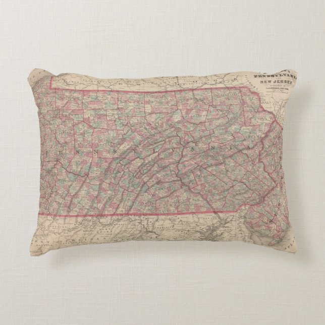 Pennsylvania and New Jersey 2 Decorative Pillow (Front)