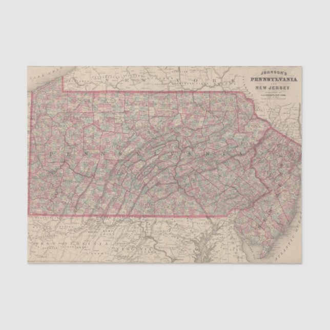 Pennsylvania and New Jersey 2 Tissue Paper (Front)