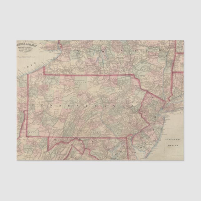 Pennsylvania and New Jersey Tissue Paper (Front)