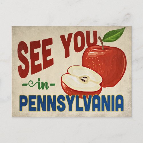 Pennsylvania Apple _ Vintage Travel Postcard