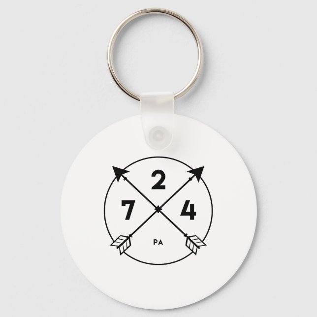 Pennsylvania Area Code 724 State Pride Souvenir Gi Keychain (Front)