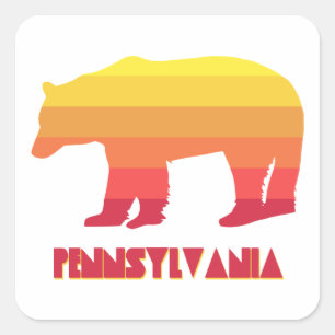 Pennsylvania Bear Square Sticker
