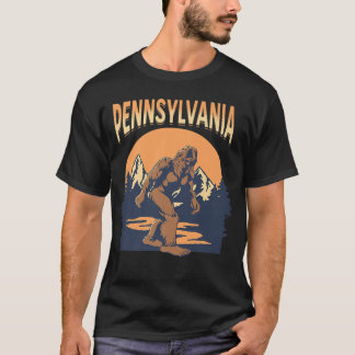 Pennsylvania Bigfoot Mountains Trees Nature Outdoo T-Shirt