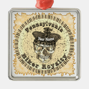 Pennsylvania Biker Metal Ornament