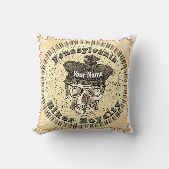 Pennsylvania Biker  Throw Pillow (Front)