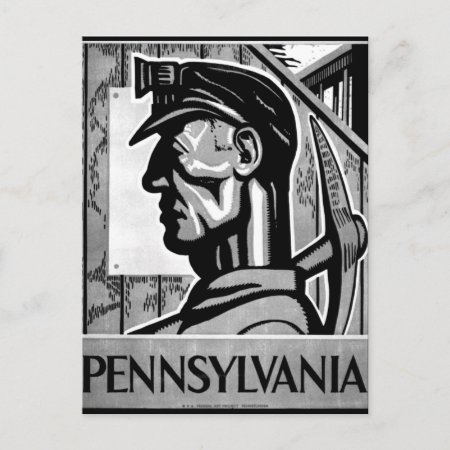 Pennsylvania Coal Poster Wpa 1938 Postcard