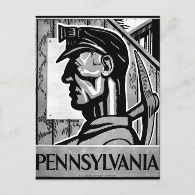 Pennsylvania Coal Poster WPA 1938 Postcard (Front)