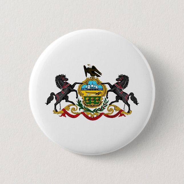 Pennsylvania coat of arms pinback button (Front)