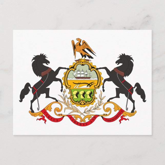 Pennsylvania Coat of Arms Postcard (Front)