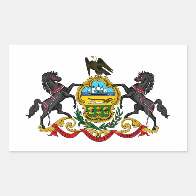 Pennsylvania coat of arms rectangular sticker (Front)
