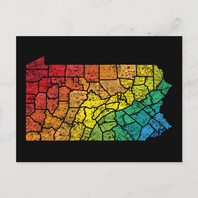 pennsylvania color counties postcard (Front)