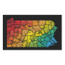 pennsylvania color counties rectangular sticker