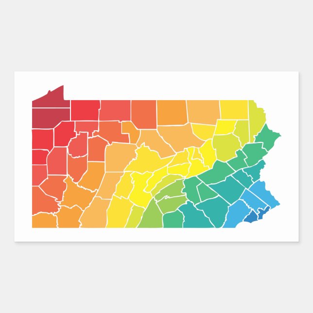 pennsylvania color counties rectangular sticker (Front)