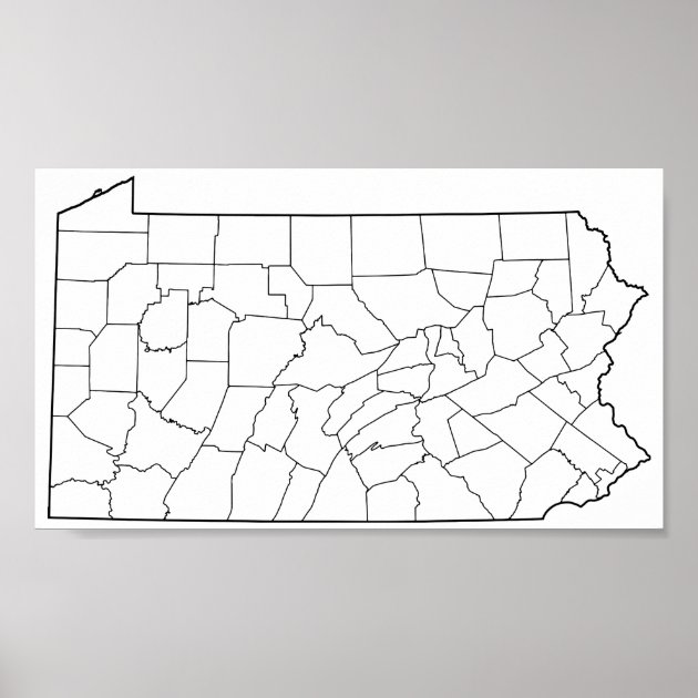 Pennsylvania Counties Blank Outline Map Poster Zazzle   Pennsylvania Counties Blank Outline Map Poster R076845b02d514ae18d0109de7aeaa4b5 Ebdqx 8byvr 630 