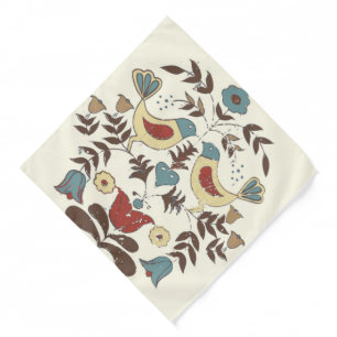 Pennsylvania Dutch Amish Hex Sign Bird Americana Bandana