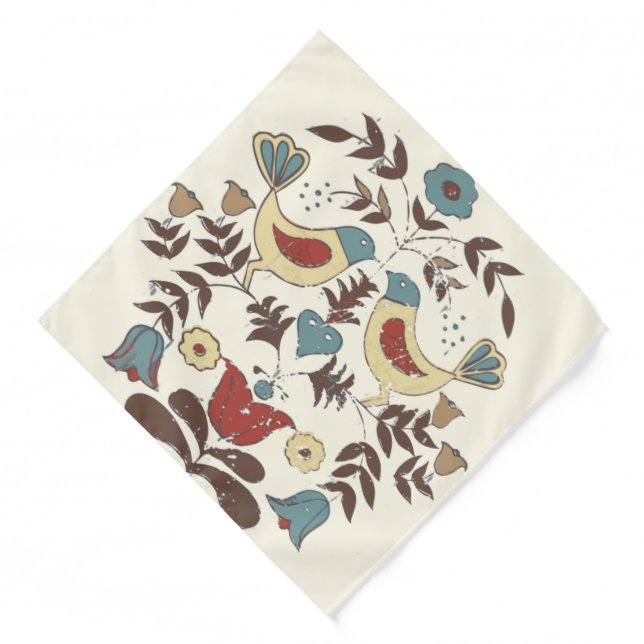 Pennsylvania Dutch Amish Hex Sign Bird Americana Bandana (Front)