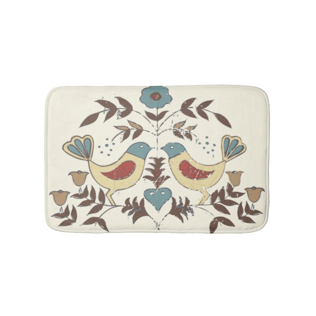 Pennsylvania Dutch Amish Hex Sign Bird Americana Bathroom Mat (Front)