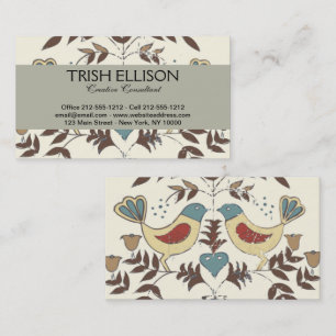 Pennsylvania Dutch Amish Hex Sign Bird Americana Business Card