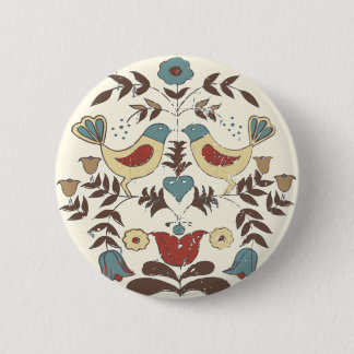 Pennsylvania Dutch Amish Hex Sign Bird Americana Button