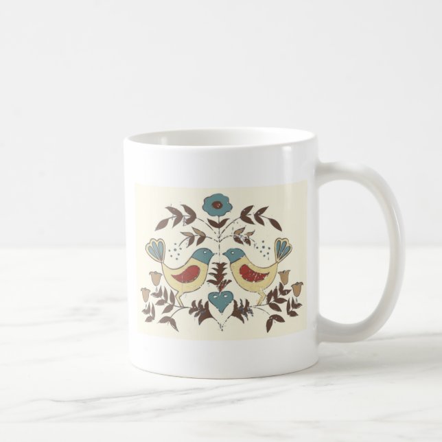 Pennsylvania Dutch Amish Hex Sign Bird Americana Coffee Mug (Right)