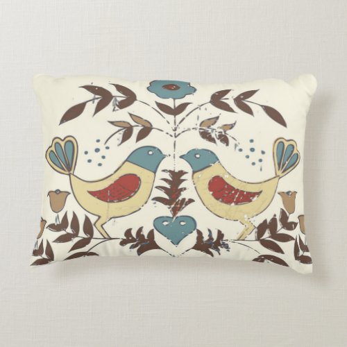 Pennsylvania Dutch Amish Hex Sign Bird Americana Decorative Pillow