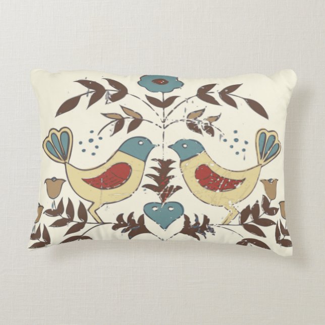 Pennsylvania Dutch Amish Hex Sign Bird Americana Decorative Pillow (Back)