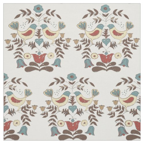 Pennsylvania Dutch Amish Hex Sign Bird Americana Fabric